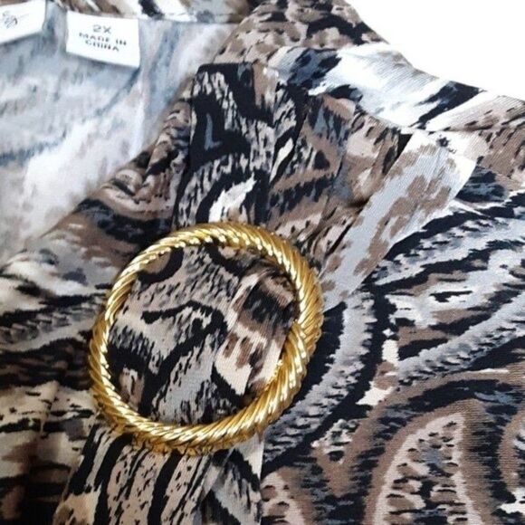 Susan Graver Women's Drape Neck Blouse size 2X - Picture 6 of 12